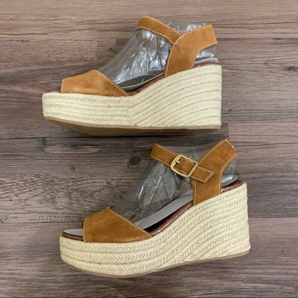 Sam Edelman Brown & Tan Dimitree Espadrille Wedge Sandals Size 10 - Picture 4 of 12